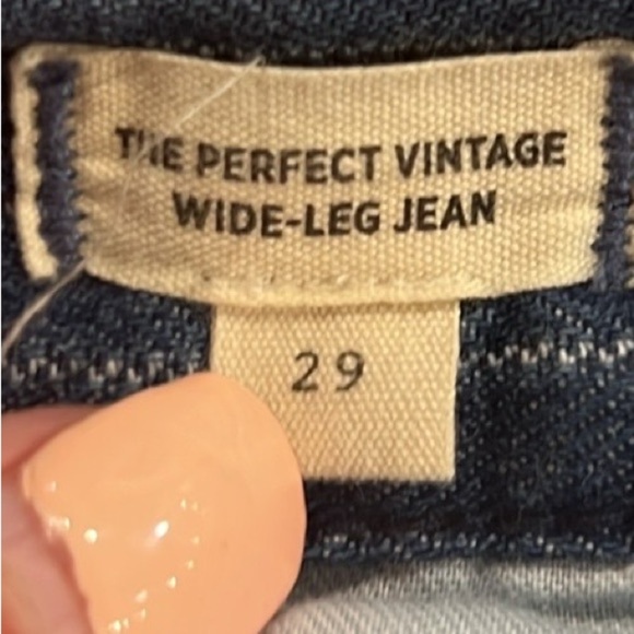 Madewell the perfect vintage wide leg jean pinstripe trouser pleated size 29 - Picture 9 of 10